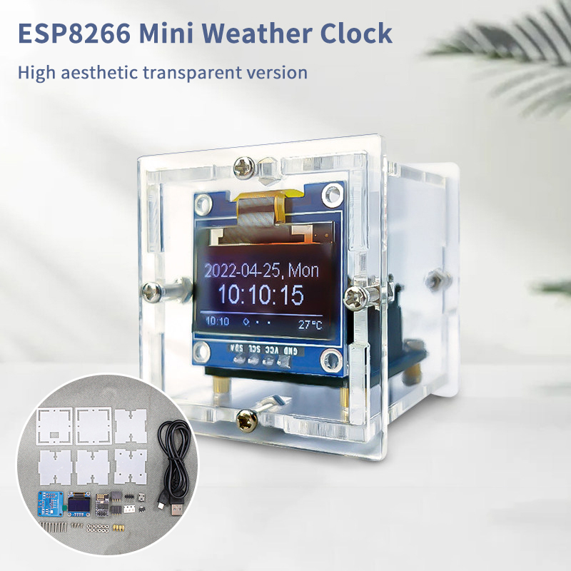 Useful Diy Electronics - ESP8266 Mini Weather Clock Kit DIY