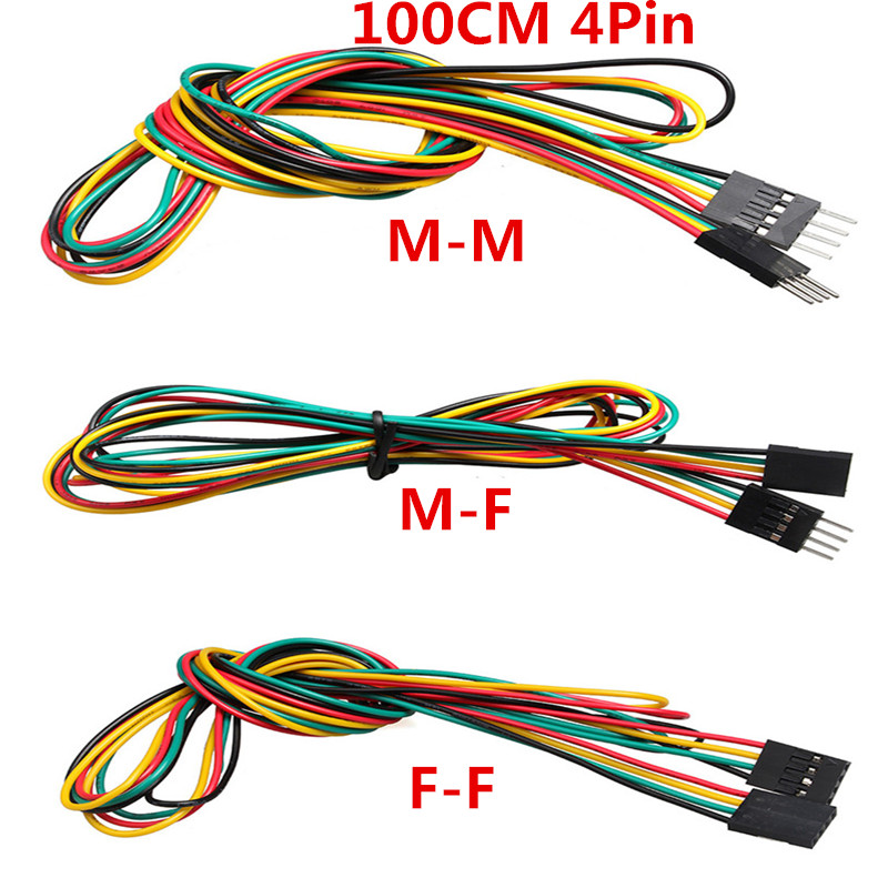 Breadboard Jumper Wire - 10pcs/lot 4pin 100cm M-M / M-F