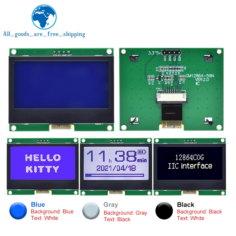 I2C Lcd Display - 1/3PCS 12864 IIC LCD Module 128X64