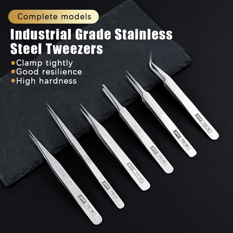 Useful Diy Electronics - 【LM】6Piece Stainless Steel Tweezers Bent Straight