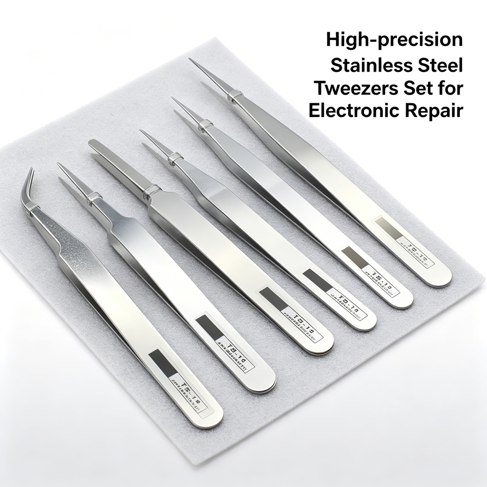 Useful Diy Electronics - Anti-magnetic Stainless Steel Tweezers Kit 6