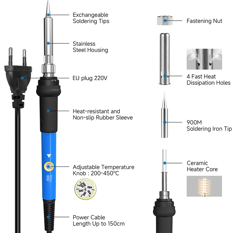 Adjustable Temp 220V 60W Elect - огляд і ціна Useful Diy Electronics
