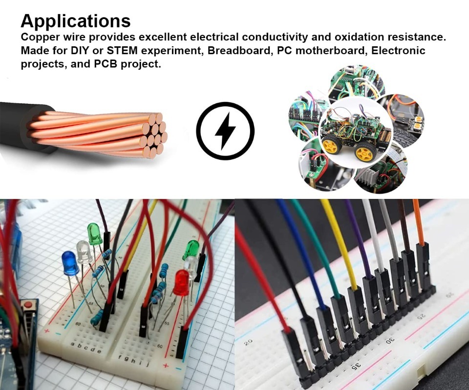 40Pin Dupont Cable Ribbon Jump - огляд і ціна Breadboard Jumper Wire