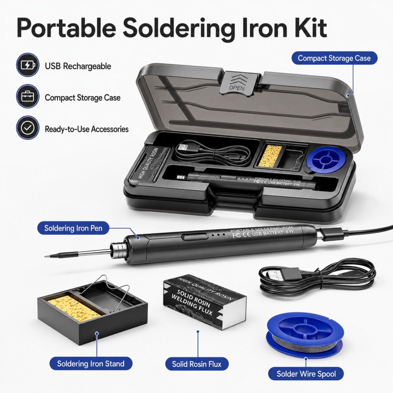 USB Rechargeable Soldering Iro - огляд і ціна Diy Electronics Bench