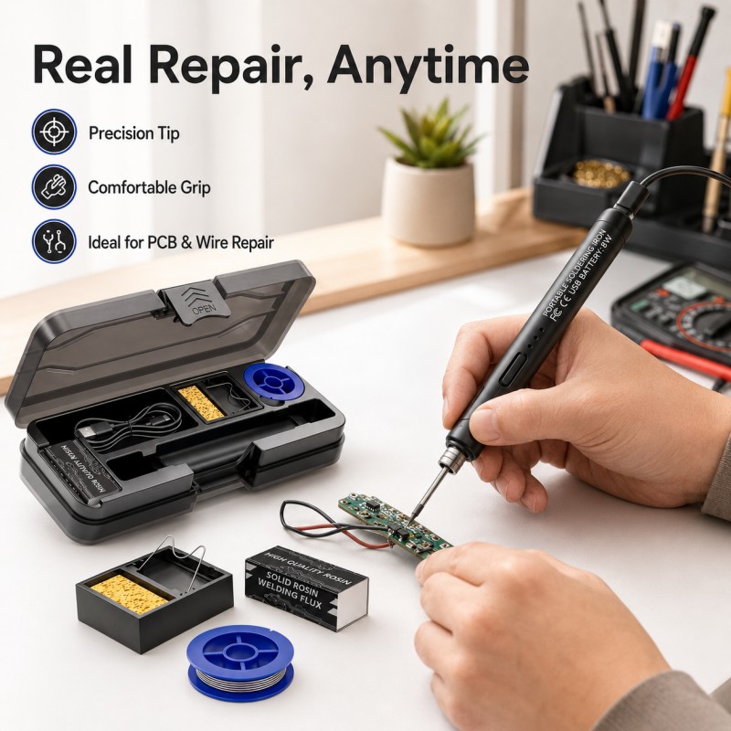 USB Rechargeable Soldering Iro - огляд і ціна Diy Electronics Bench
