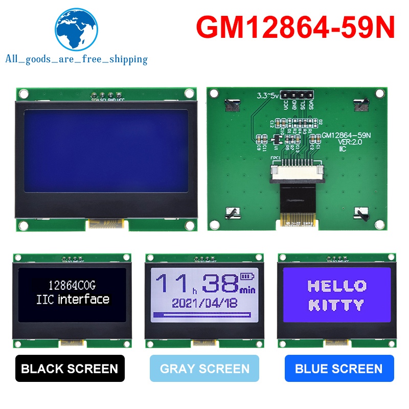 1/3PCS 12864 IIC LCD Module 12 - огляд і ціна I2C Lcd Display