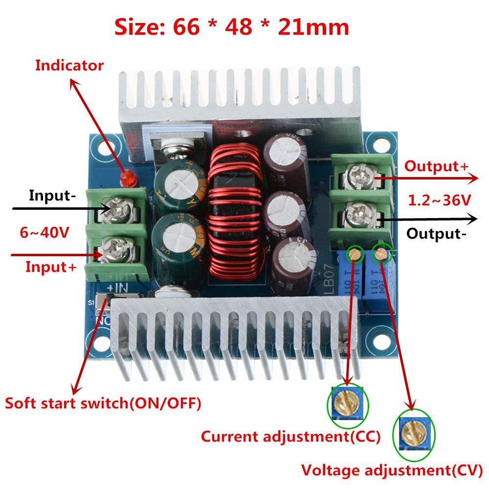 20A 300W CC CV Step Down Modul - огляд і ціна Dc Power Supply Variable