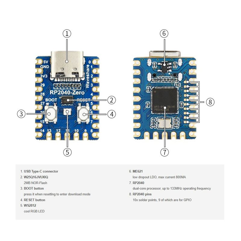[B24B!】 RP2040-Zero Microcontr - огляд і ціна Raspberry Pi Zero