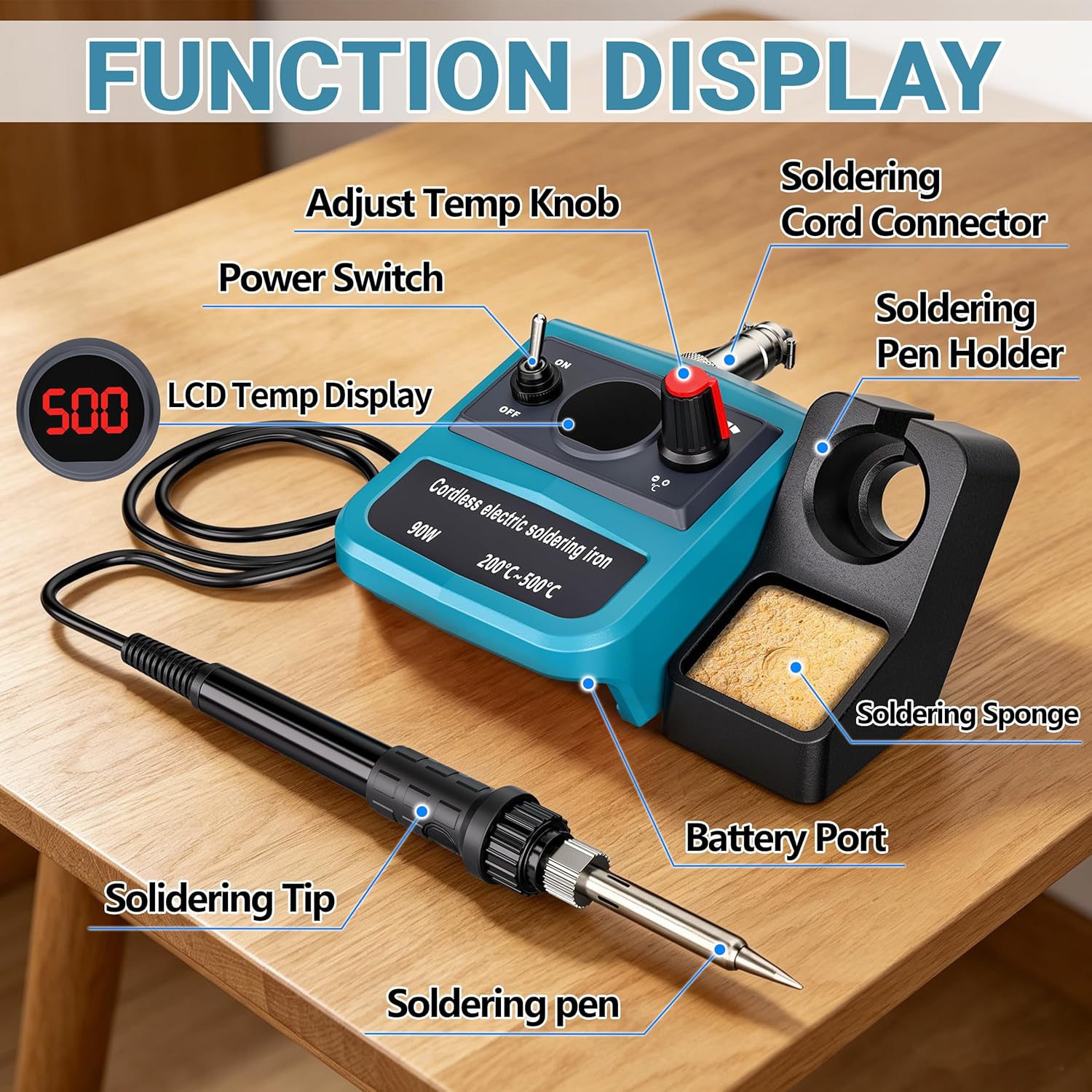 90W LED Digital Cordless Solde - огляд і ціна Useful Diy Electronics