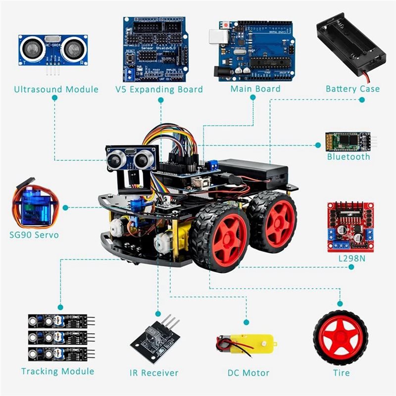WOWFU-4WD Smart Robot Car Kit  - огляд і ціна Arduino Uno Starter Kit