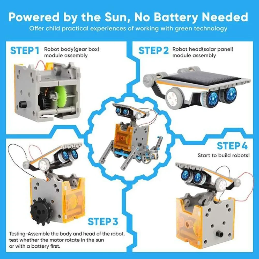 13 in 1 Solar Powered Robot Sc - огляд і ціна Diy Electronics Projects